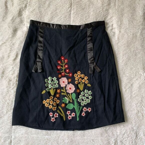 Persaman New York Embroidered Floral Skirt Sz 6 ribbon detail - Picture 1 of 6